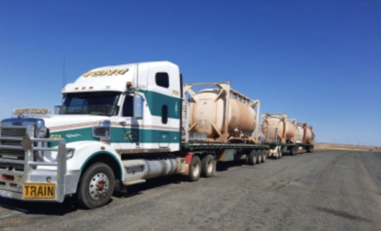 Road train deployed on long-haul duty